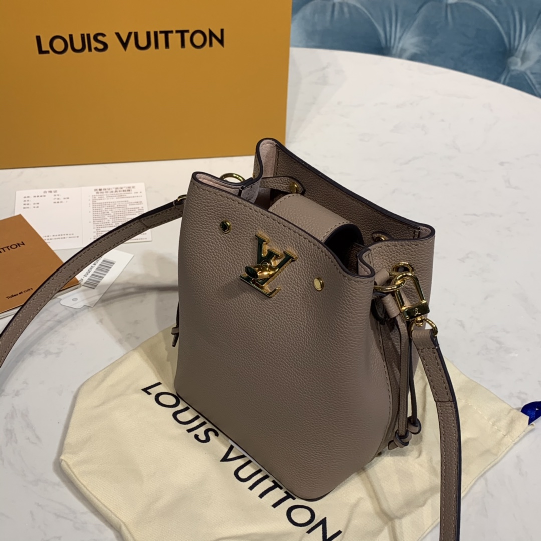 Louis Vuitton NANO LOCKME BUCKET Shoudler Bag M69205 Greige Beige